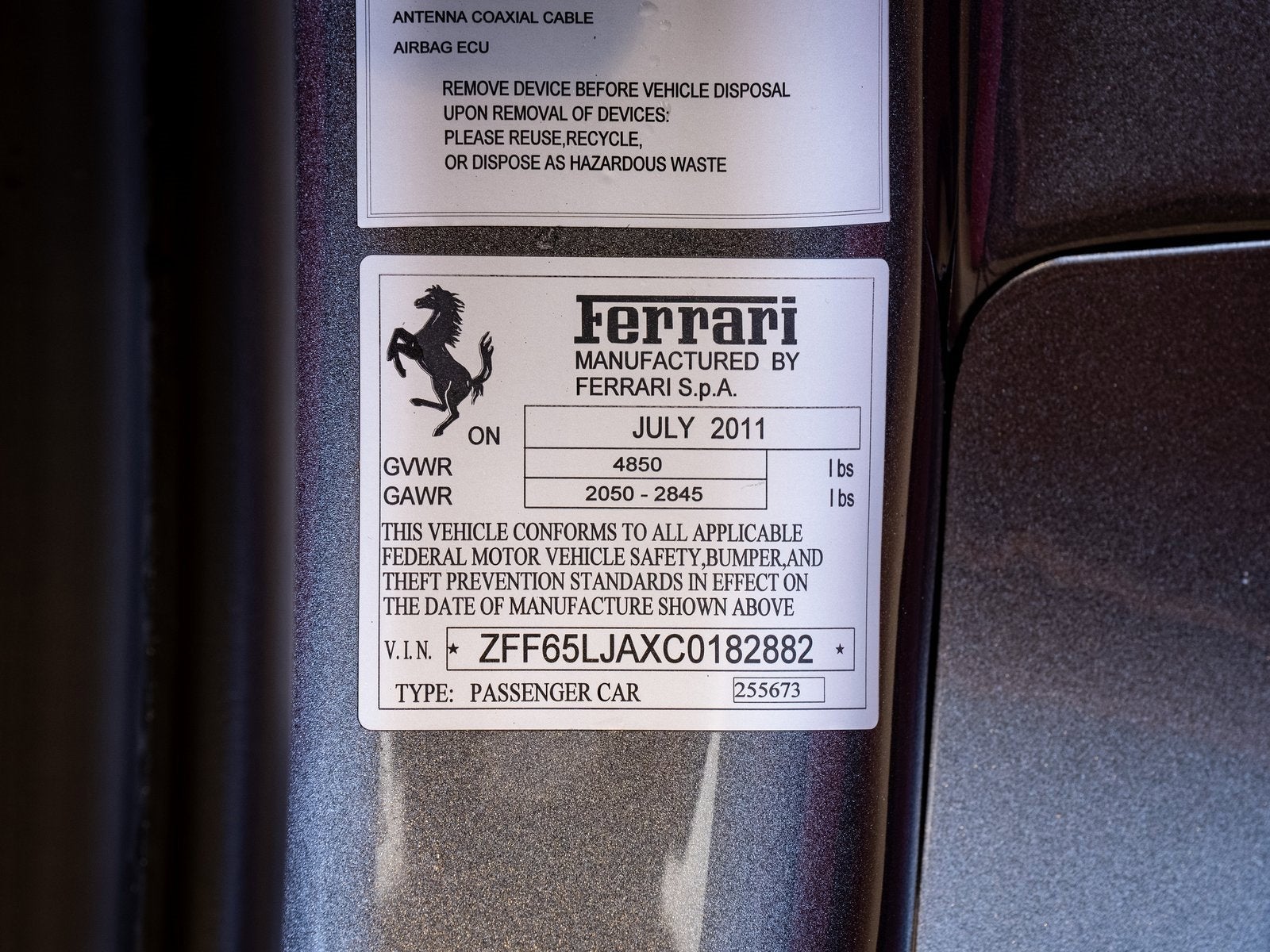 2012 Ferrari California Base