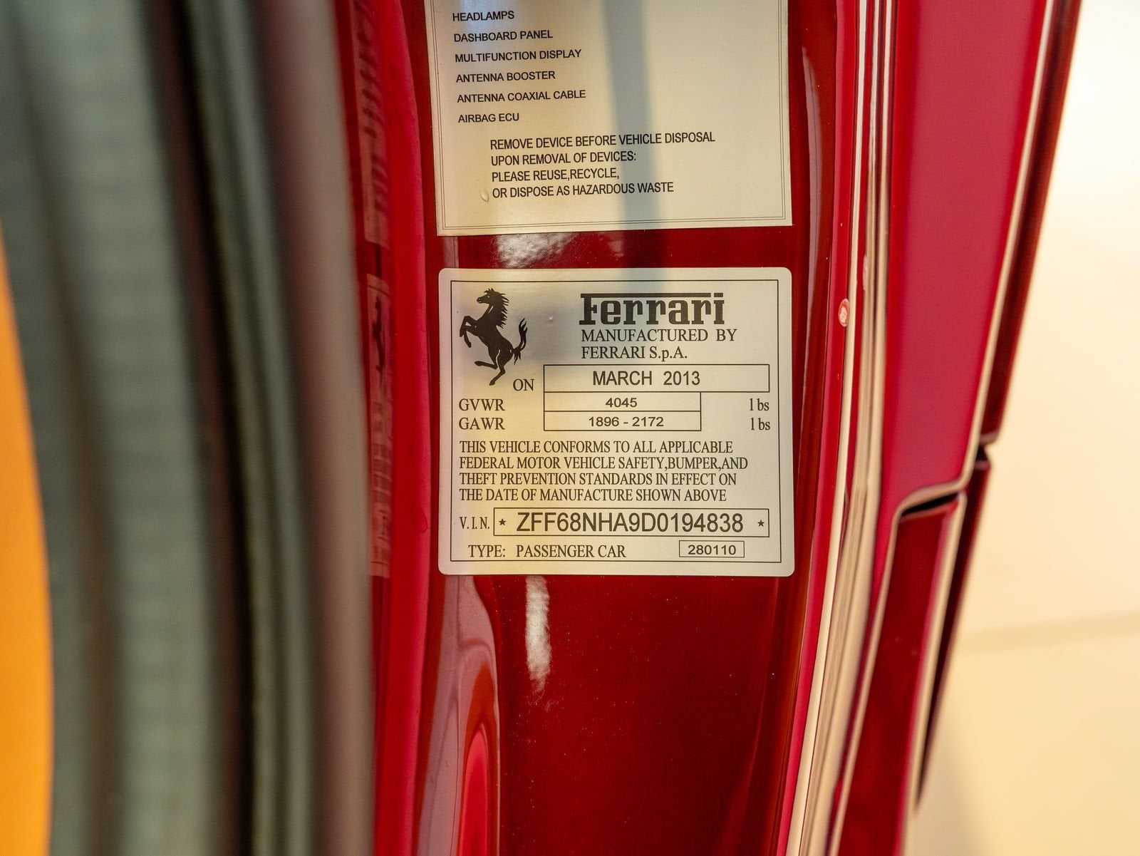 2013 Ferrari 458 Spider Base