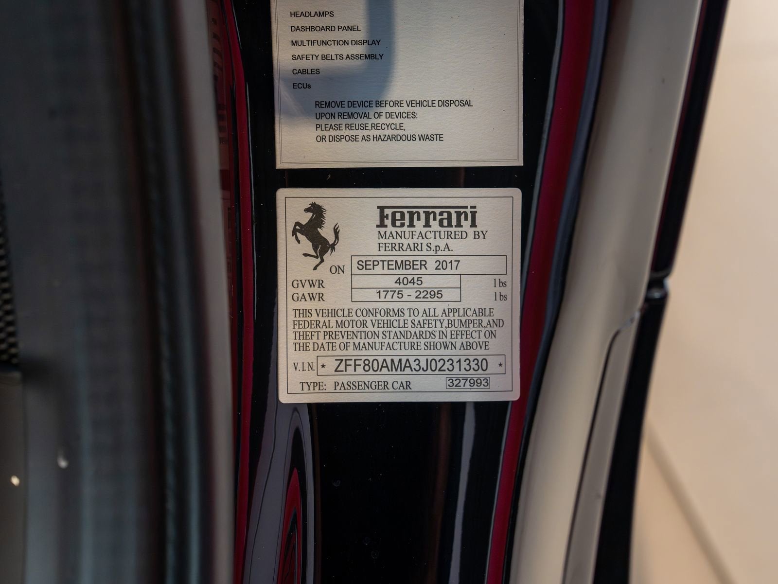2018 Ferrari 488 Spider Base