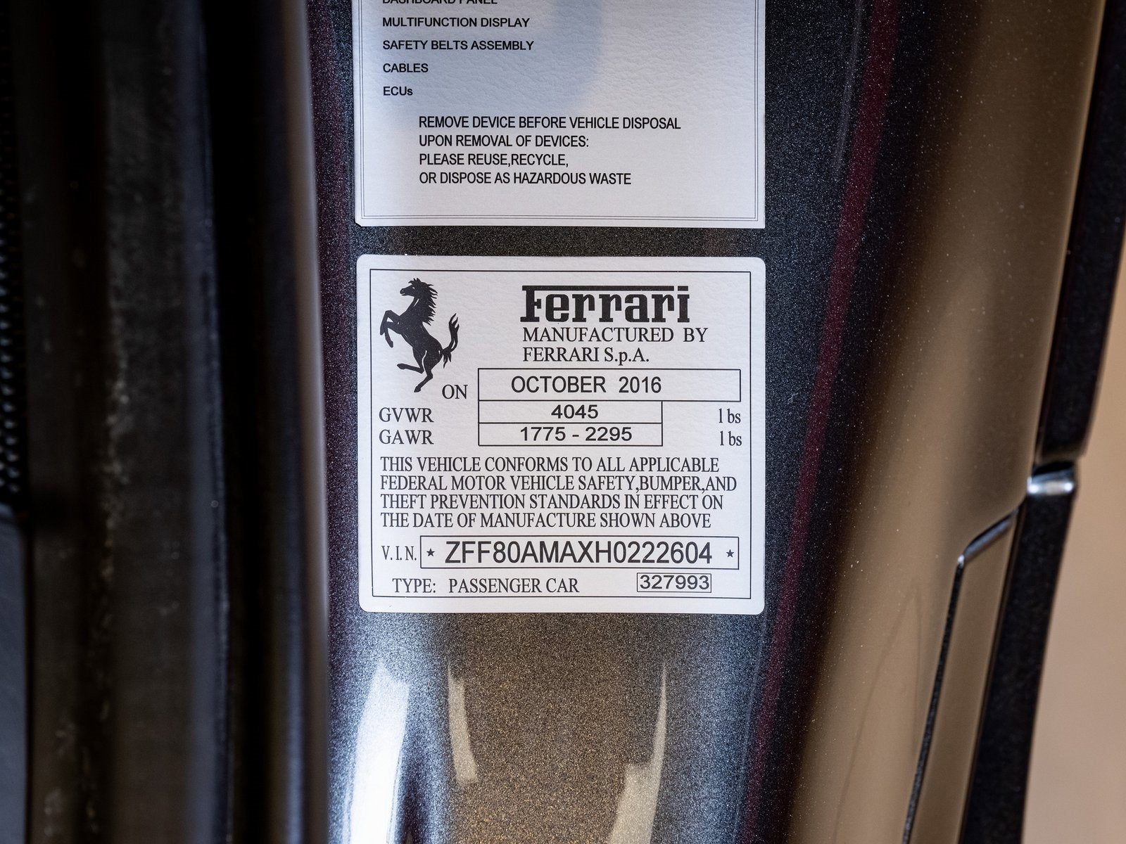 2017 Ferrari 488 Spider Base