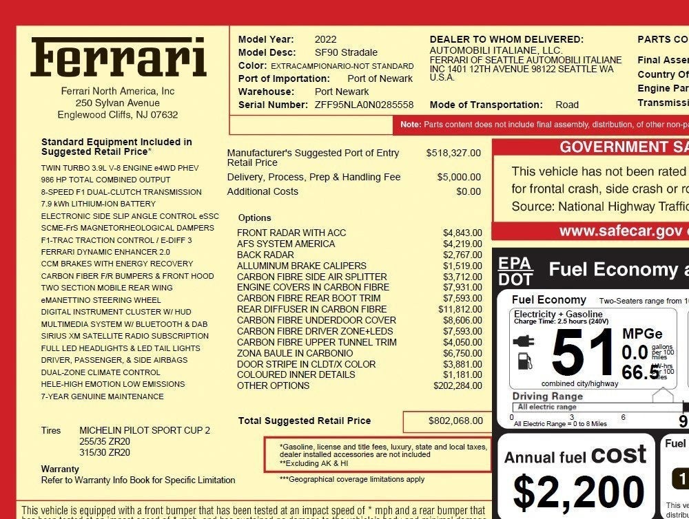 2022 Ferrari SF90 Stradale Base