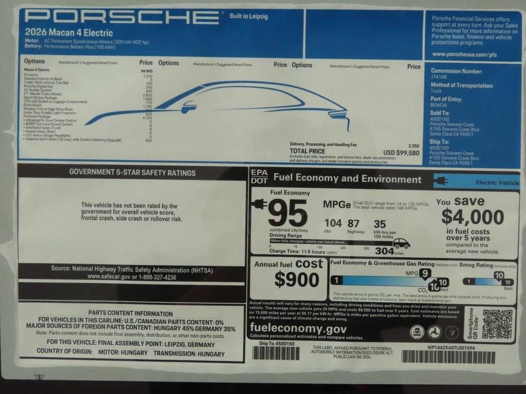 2026 Porsche Macan Macan 4 Electric