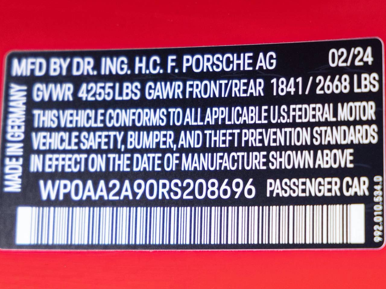 2024 Porsche 911 911 Carrera T