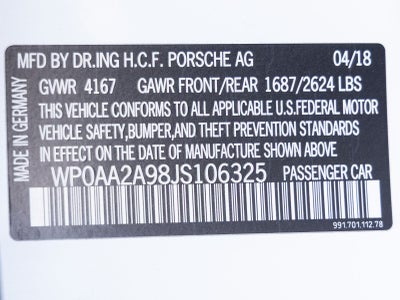 2018 Porsche 911 911 Carrera T