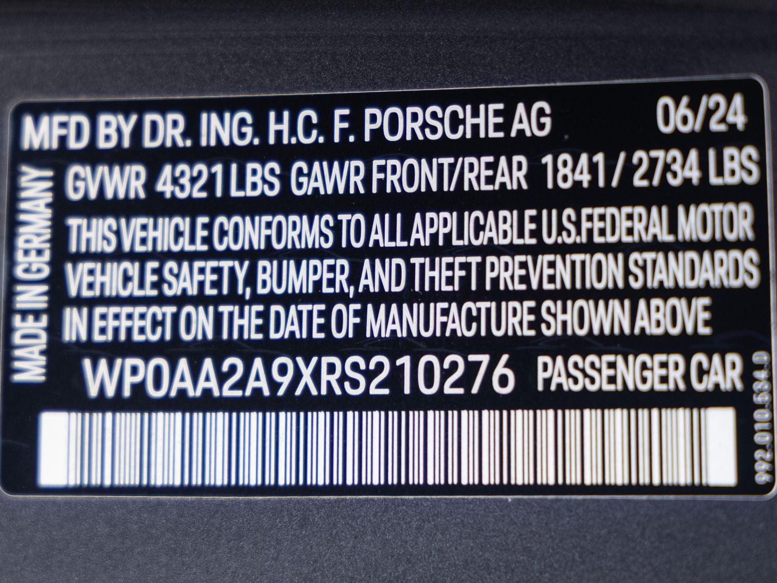 2024 Porsche 911 911 Carrera (MY24)