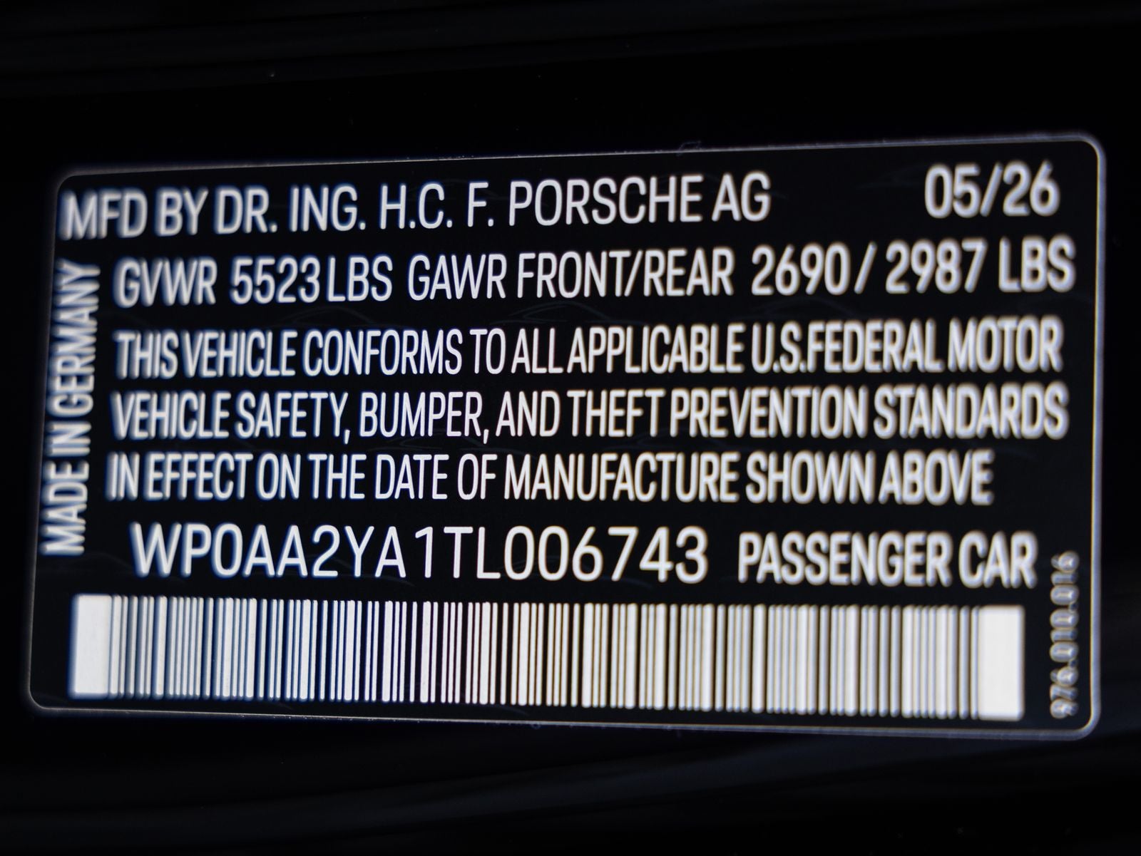 2026 Porsche Panamera RWD