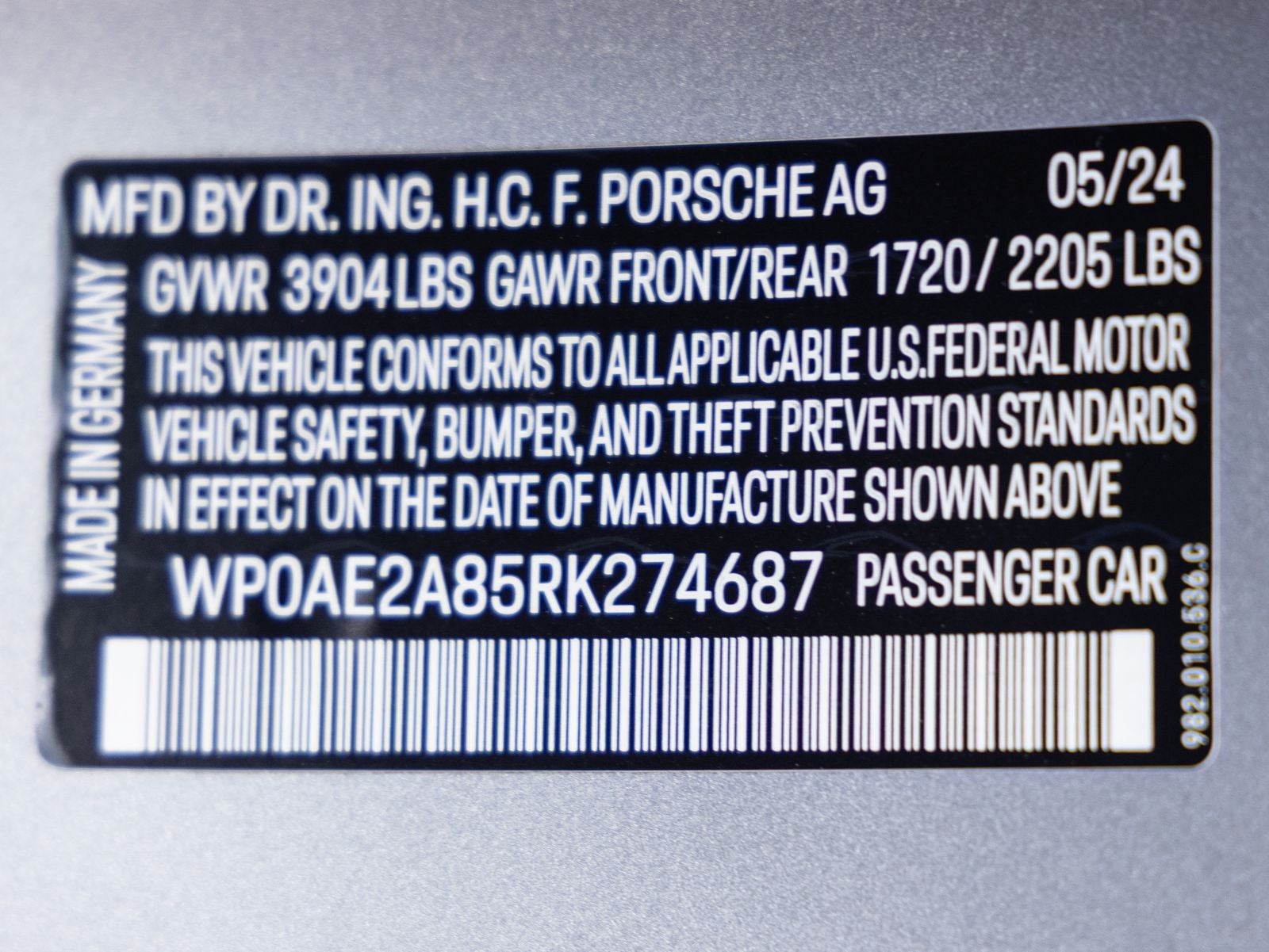 2024 Porsche 718 718 Cayman GT4 RS (MY24)