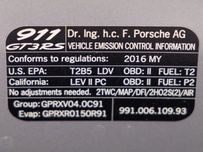 2016 Porsche 911 911 GT3 RS