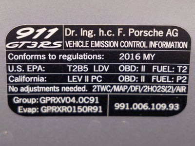 2016 Porsche 911 911 GT3 RS