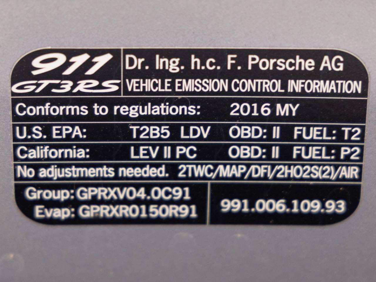 2016 Porsche 911 911 GT3 RS