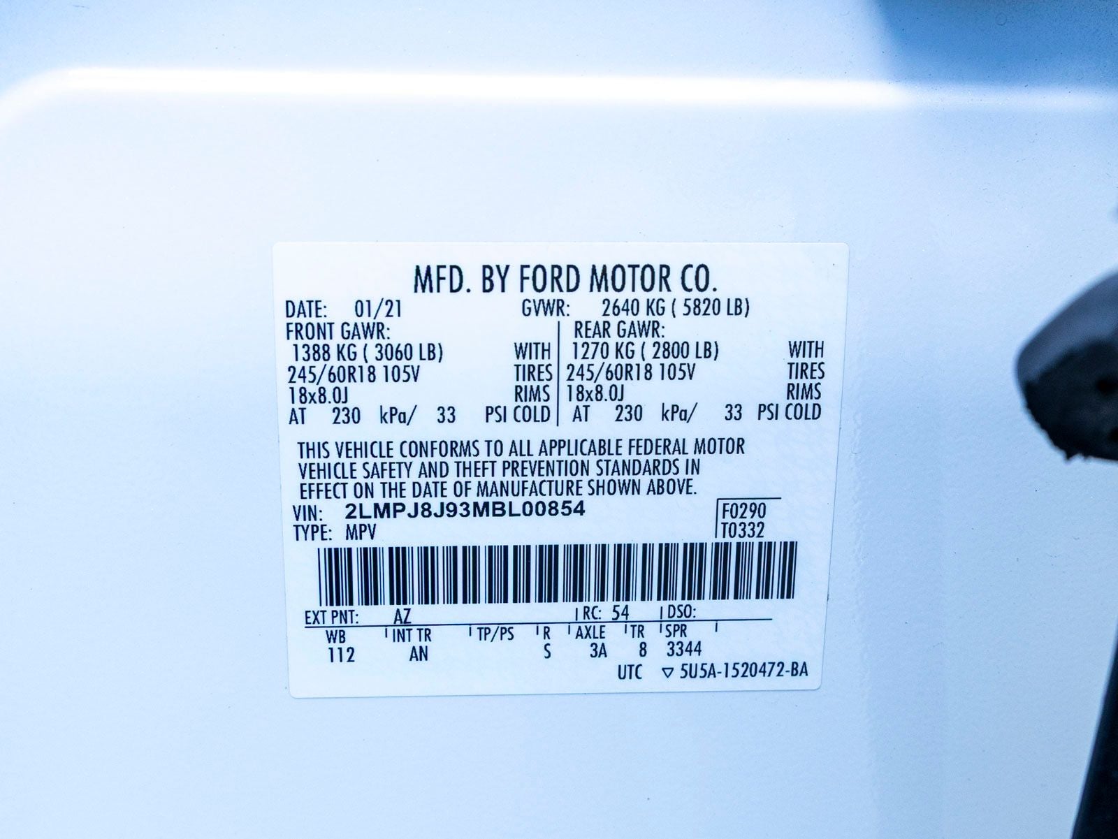 2021 Lincoln Nautilus Standard