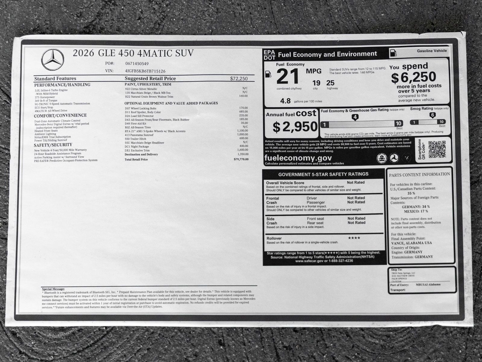 2026 Mercedes-Benz GLE GLE 450 4MATIC®