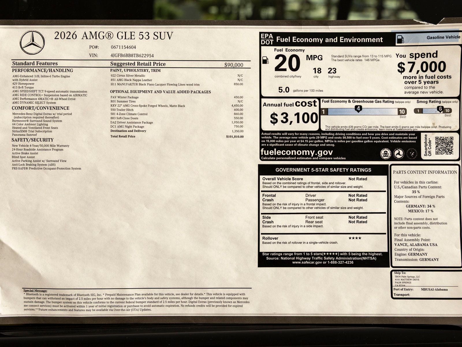 2026 Mercedes-Benz GLE GLE 53 AMG® 4MATIC®