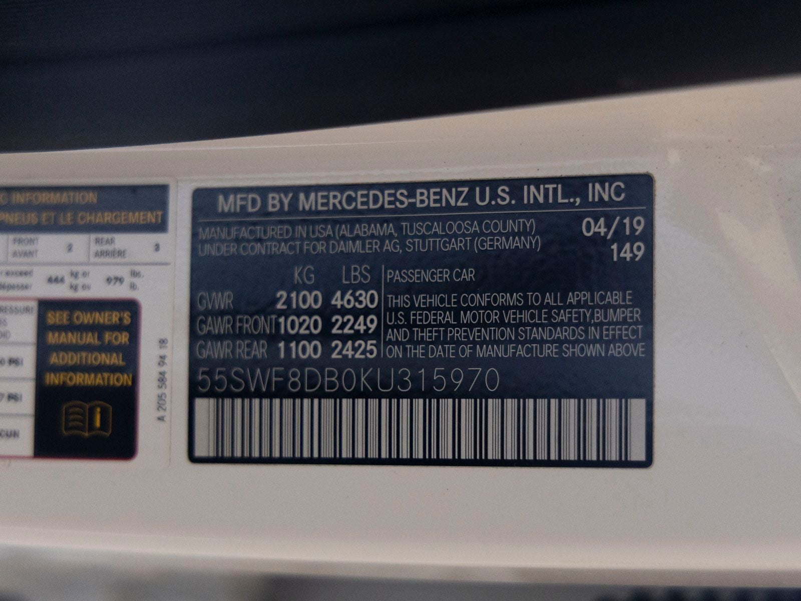 2019 Mercedes-Benz C-Class C 300