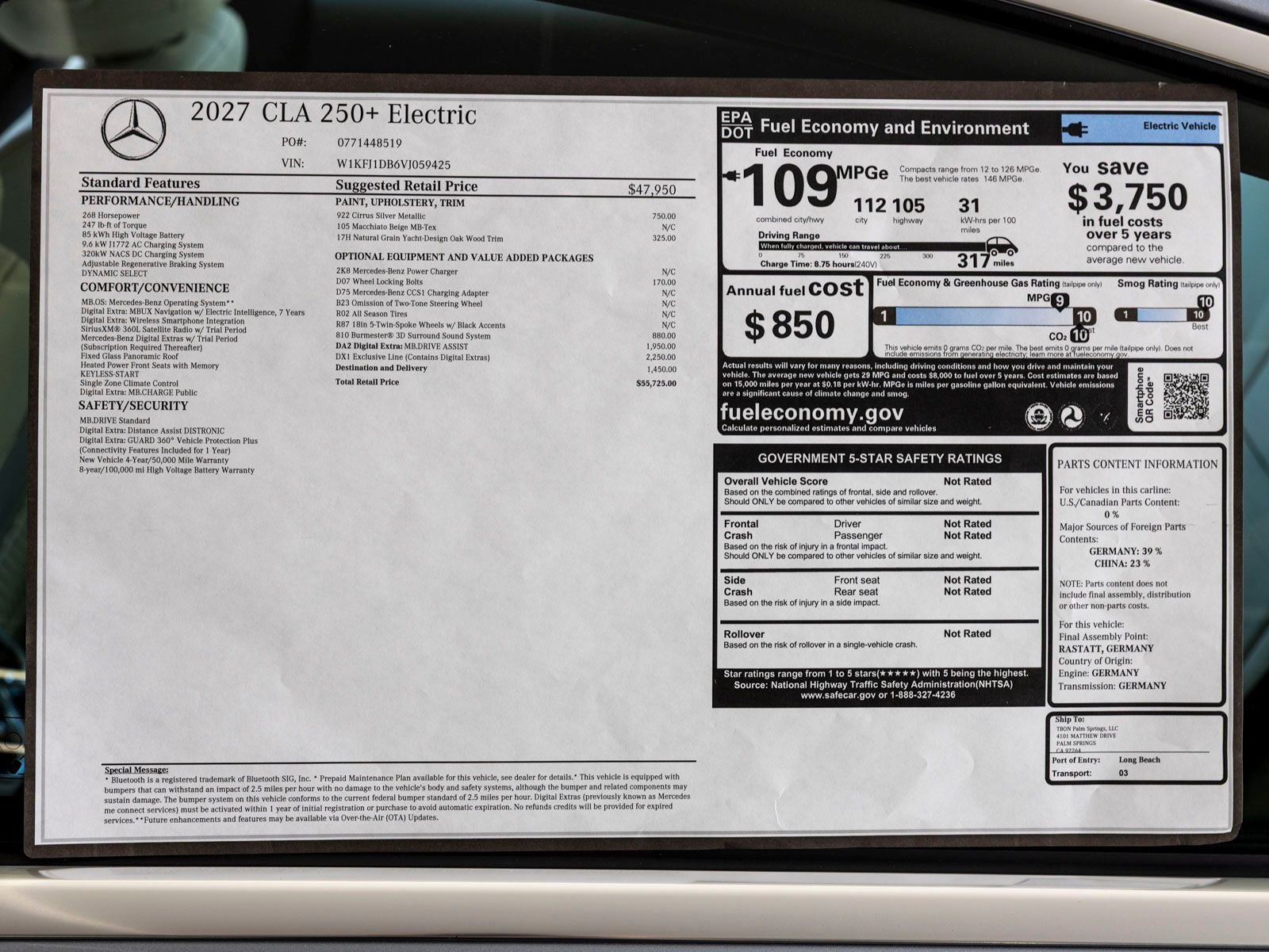 2027 Mercedes-Benz CLA CLA 250+ Electric