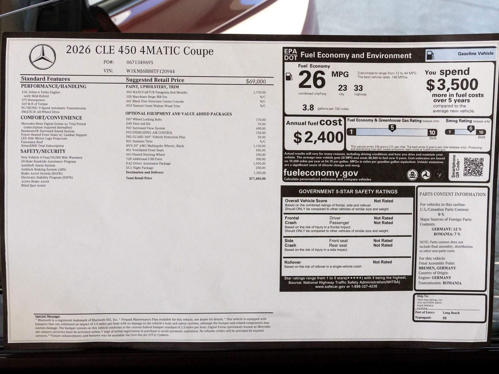 2026 Mercedes-Benz CLE CLE 450 4MATIC®