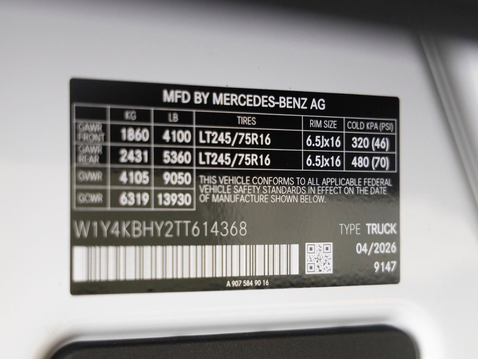 2026 Mercedes-Benz Sprinter 2500 Cargo 144 WB