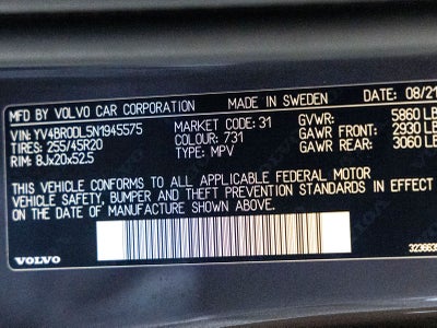 2022 Volvo XC60 Recharge Plug-In Hybrid T8 Inscription