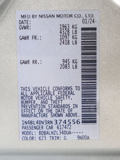 2024 Nissan Altima 2.5 SV