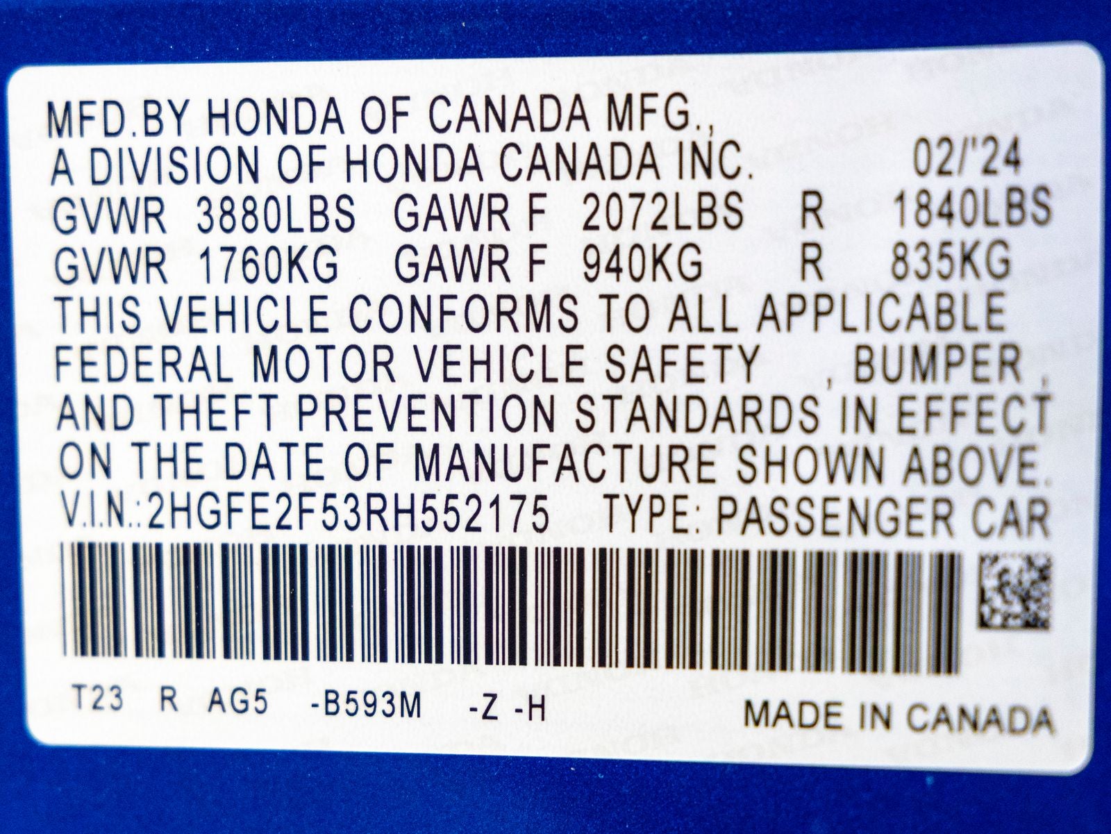 2024 Honda Civic Sport