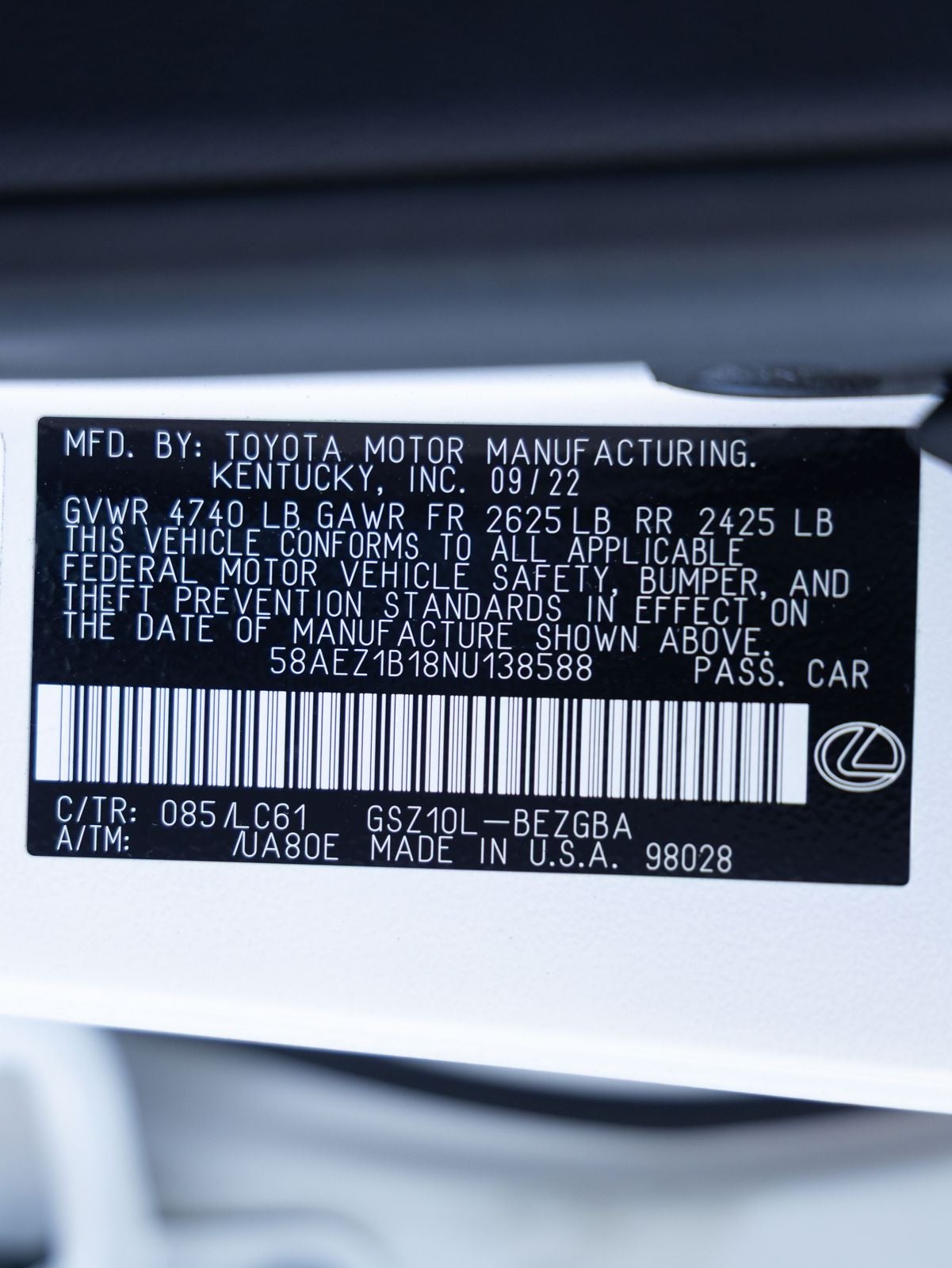 2022 Lexus ES 350 Luxury