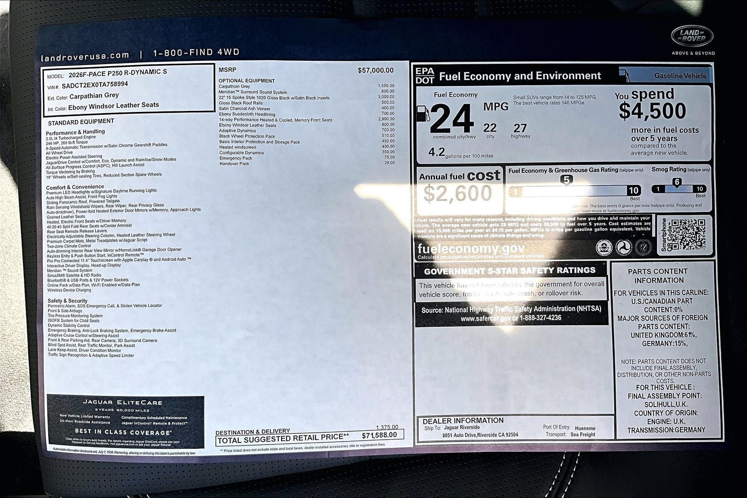 2026 Jaguar F-PACE P250 R-Dynamic S