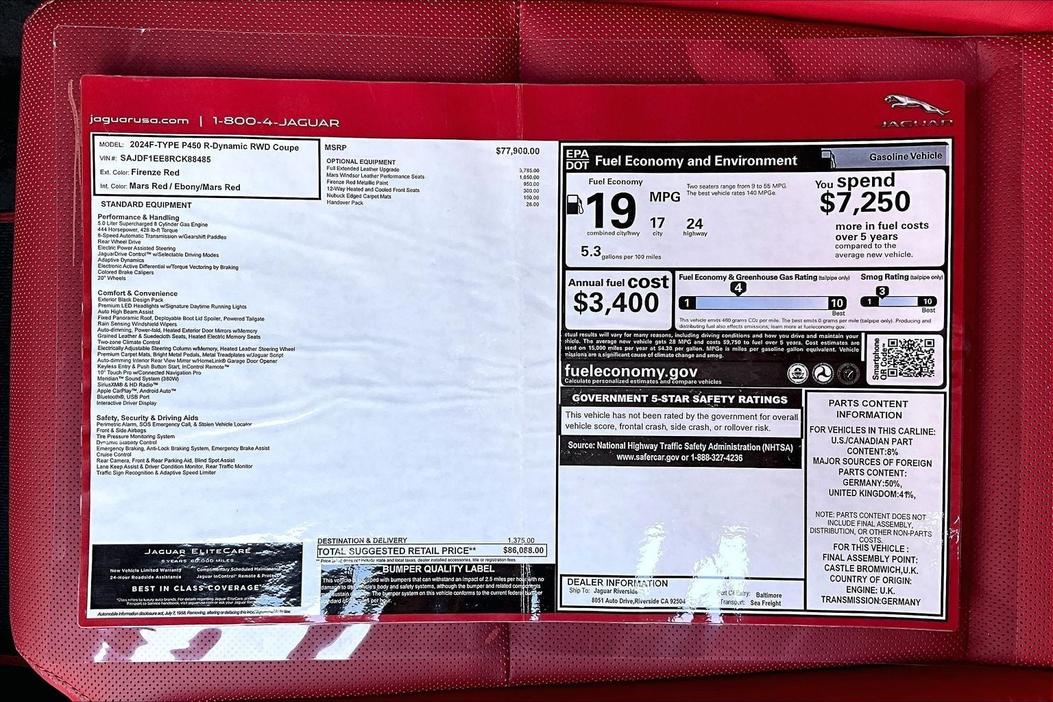 2024 Jaguar F-TYPE P450