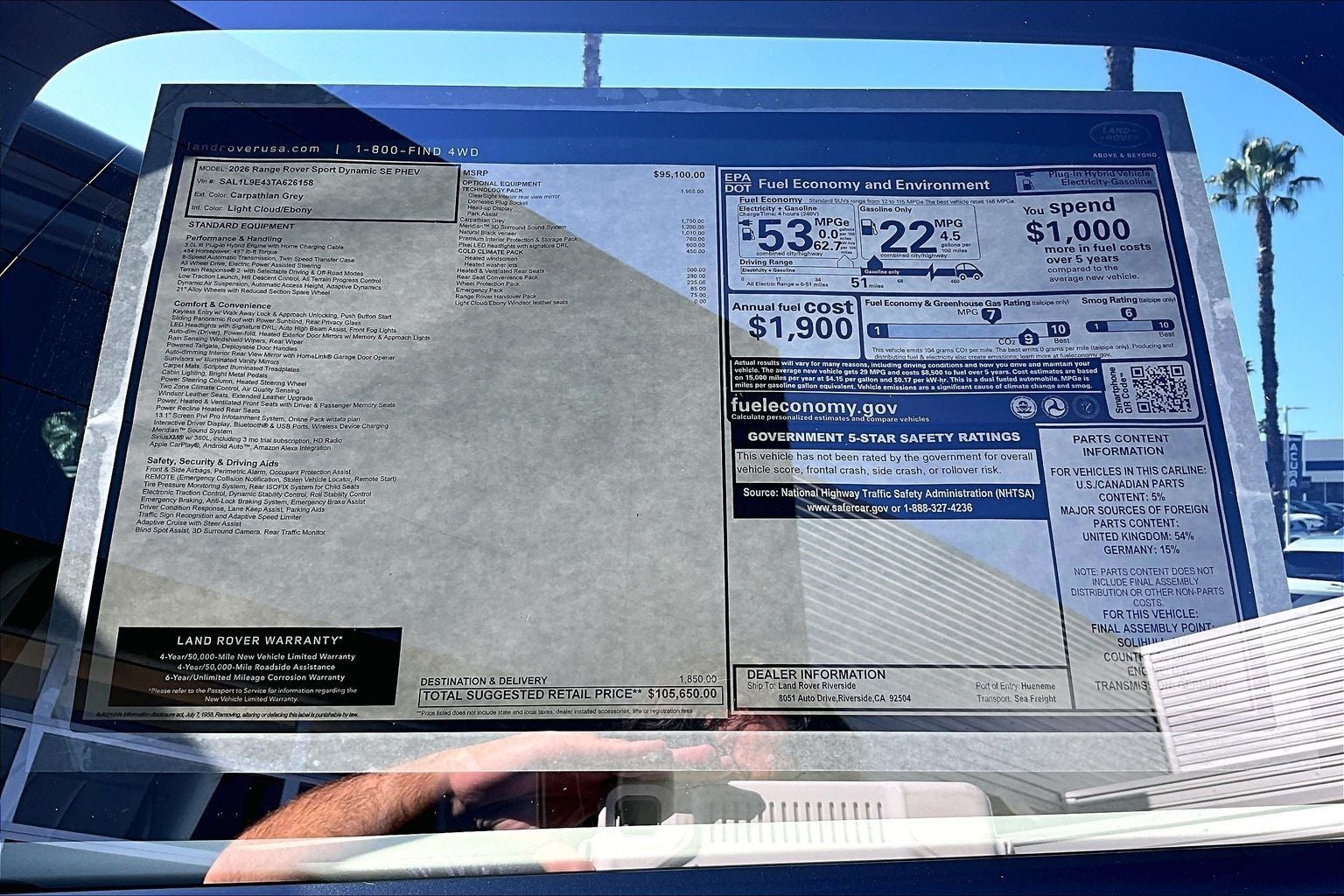 2026 Land Rover Range Rover Sport Plug-in Hybrid Dynamic SE