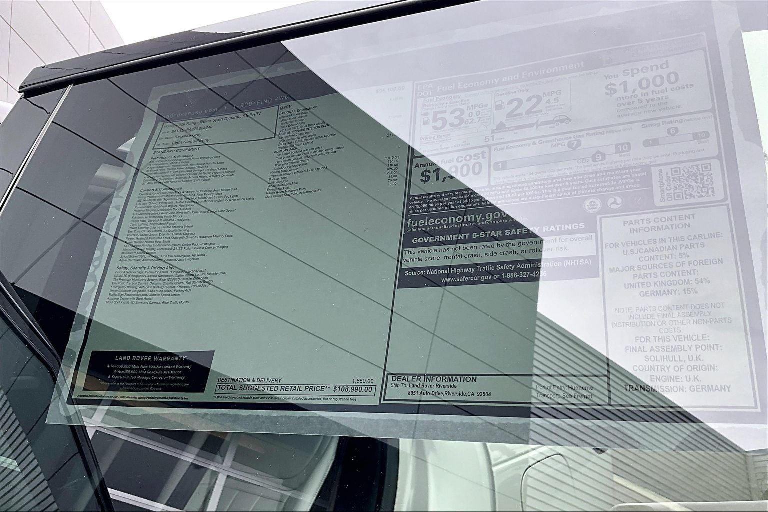 2026 Land Rover Range Rover Sport Plug-in Hybrid Dynamic SE