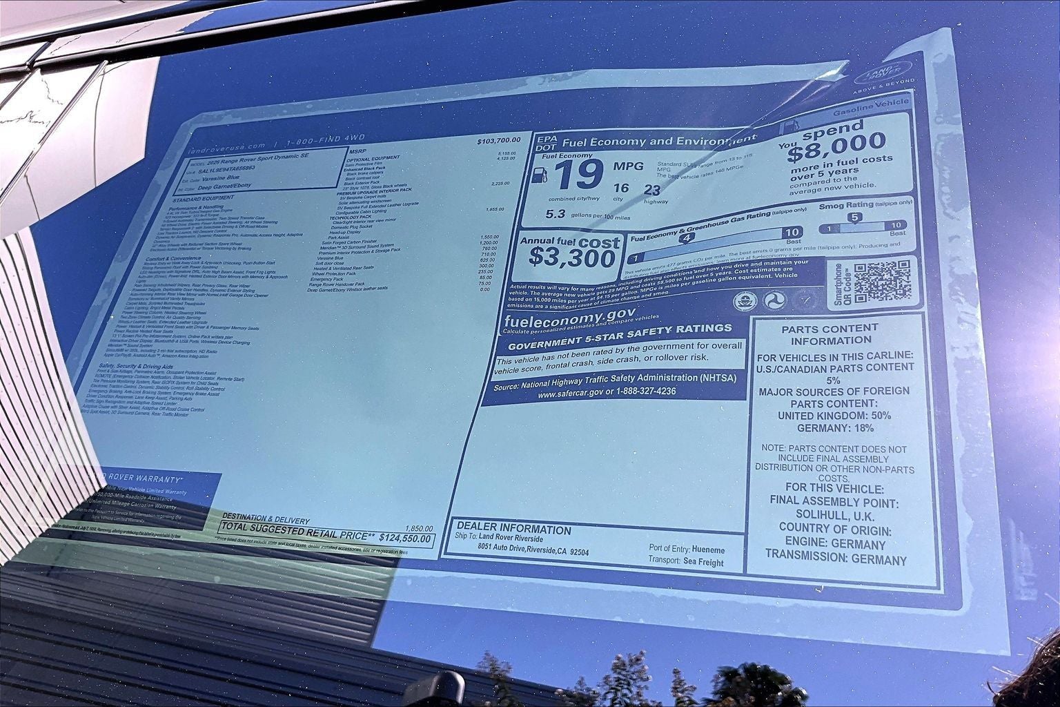 2026 Land Rover Range Rover Sport Dynamic SE