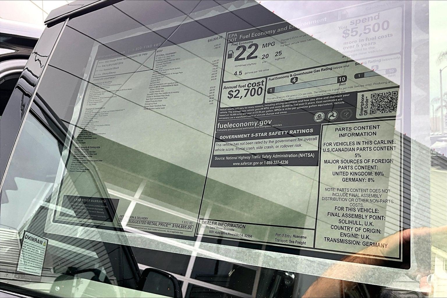 2027 Land Rover Range Rover Sport Dynamic SE