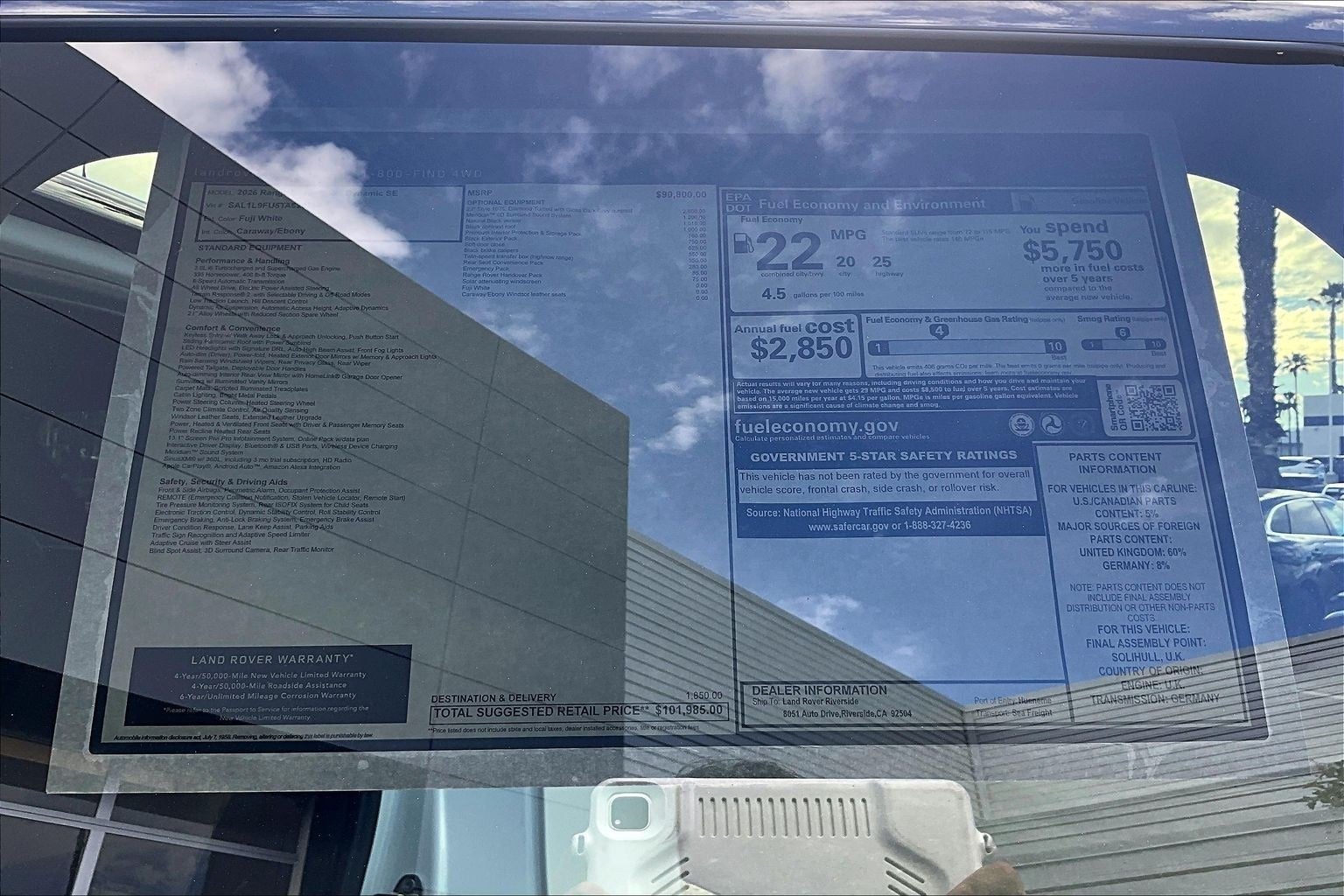 2026 Land Rover Range Rover Sport Dynamic SE