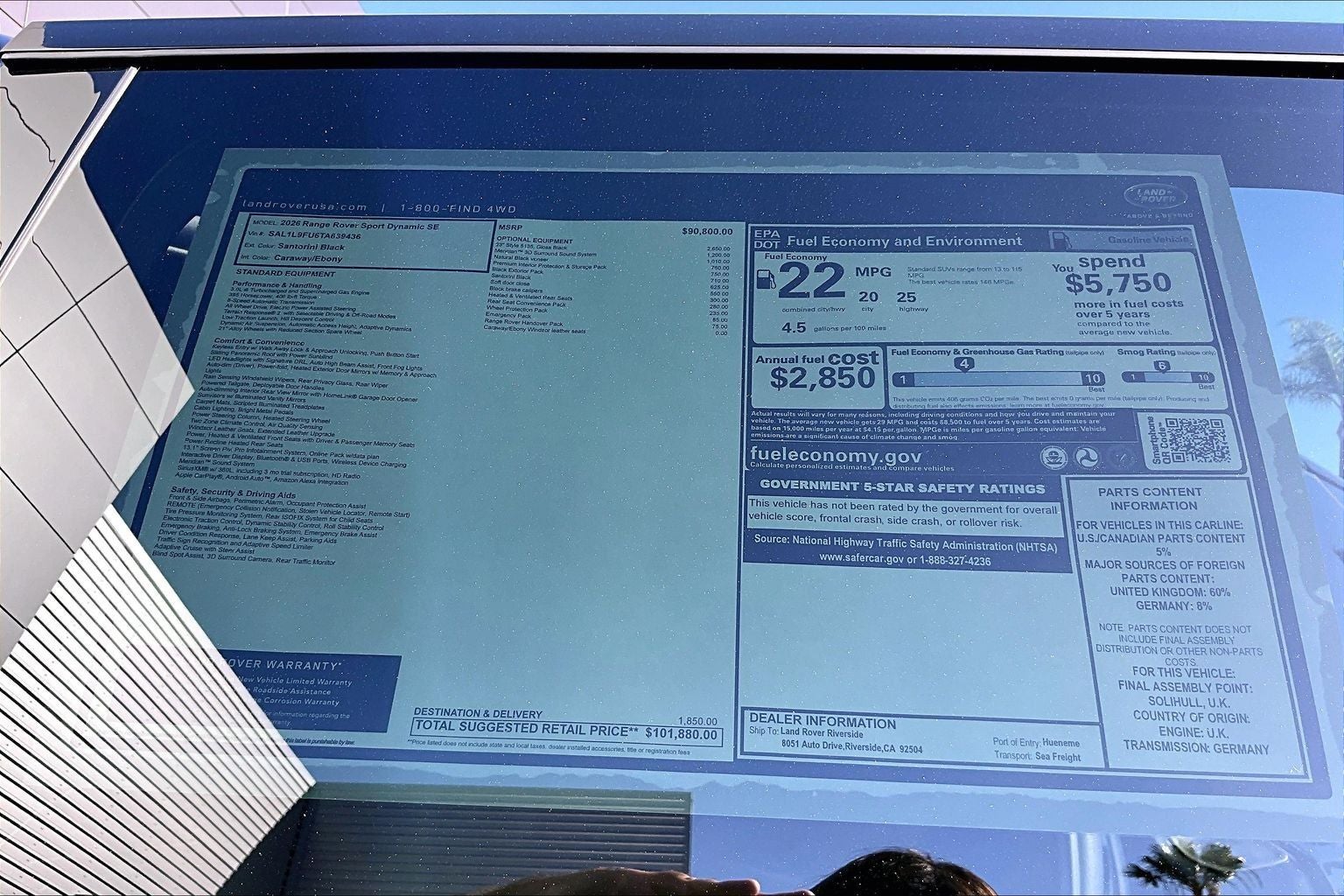 2026 Land Rover Range Rover Sport Dynamic SE