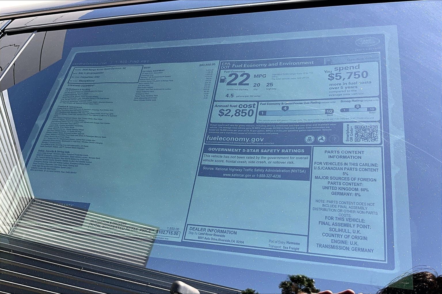 2026 Land Rover Range Rover Sport Dynamic SE