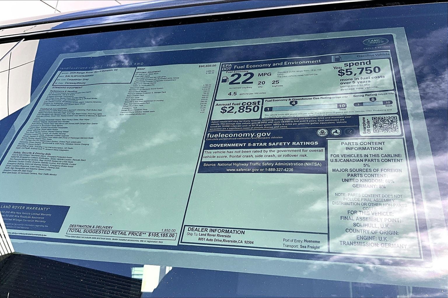 2026 Land Rover Range Rover Sport Dynamic SE