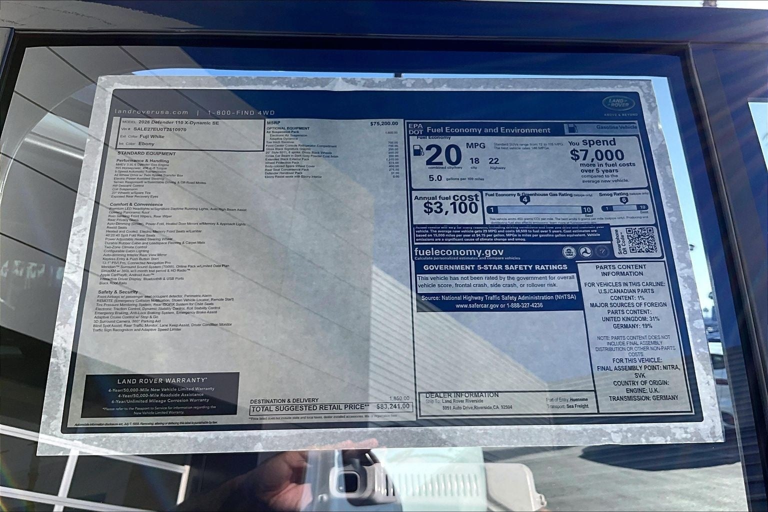 2026 Land Rover Defender 110 X-Dynamic SE