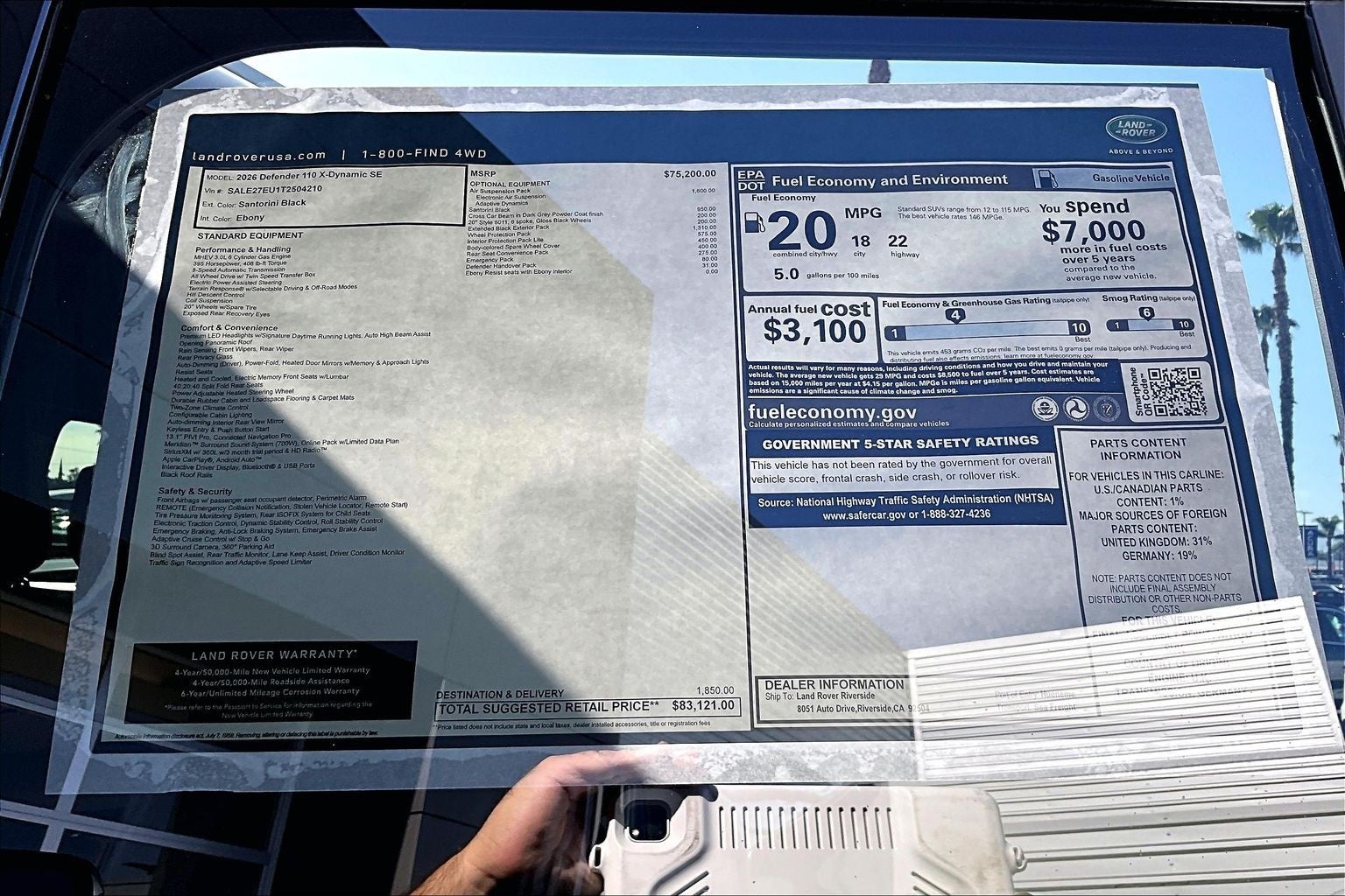 2026 Land Rover Defender 110 X-Dynamic SE