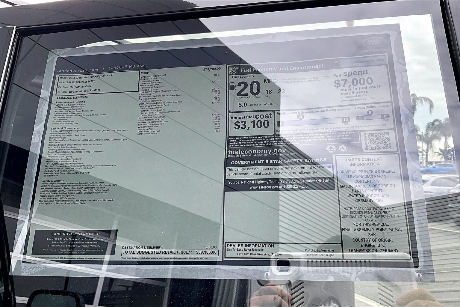 2026 Land Rover Defender 110 X-Dynamic SE