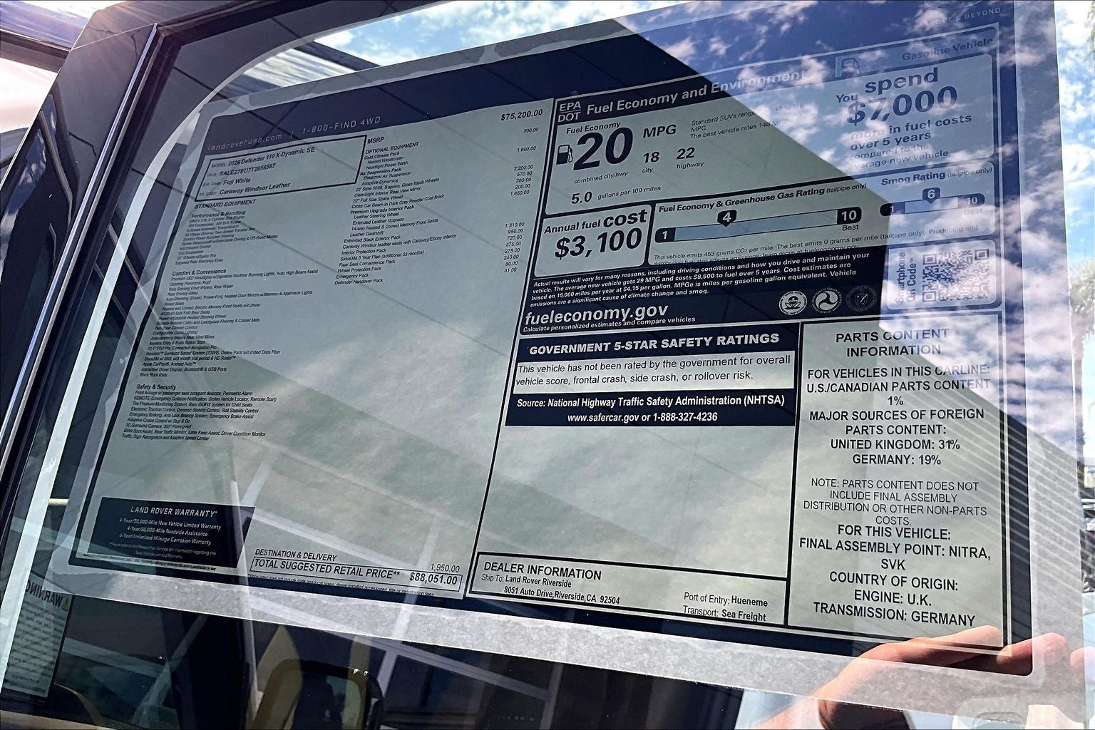 2026 Land Rover Defender 110 X-Dynamic SE