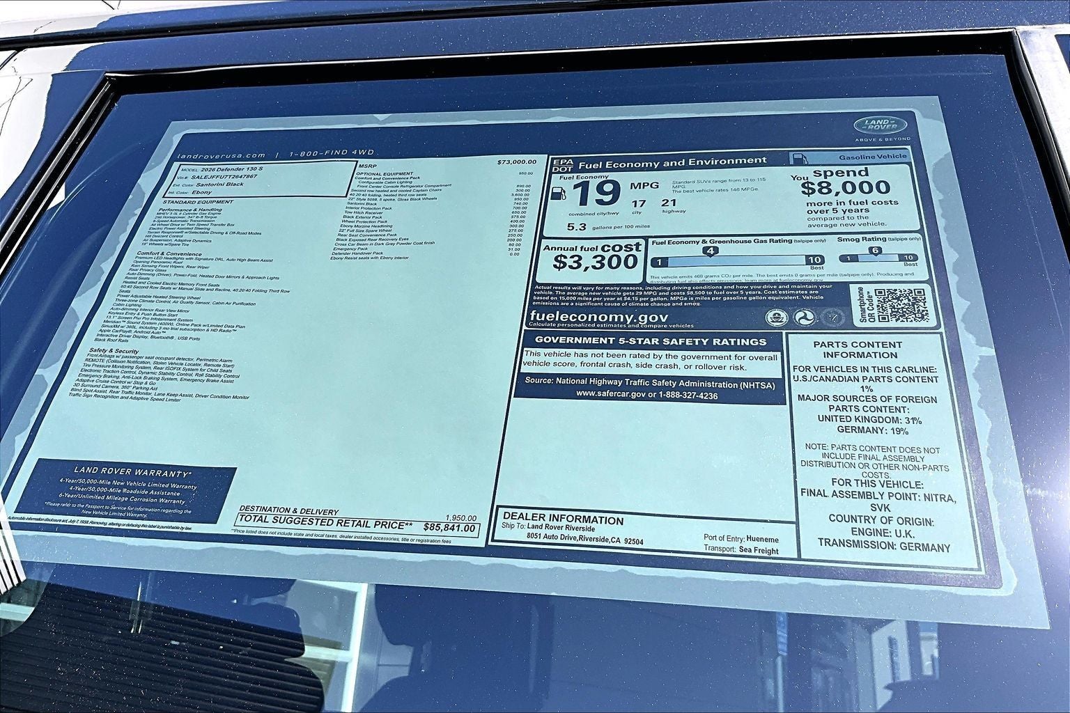 2026 Land Rover Defender 130 S
