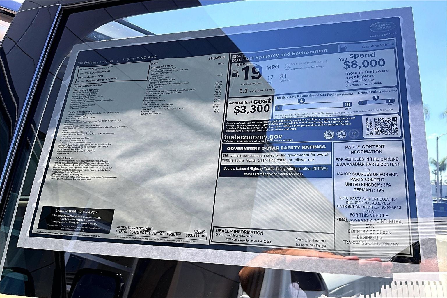 2026 Land Rover Defender 130 S