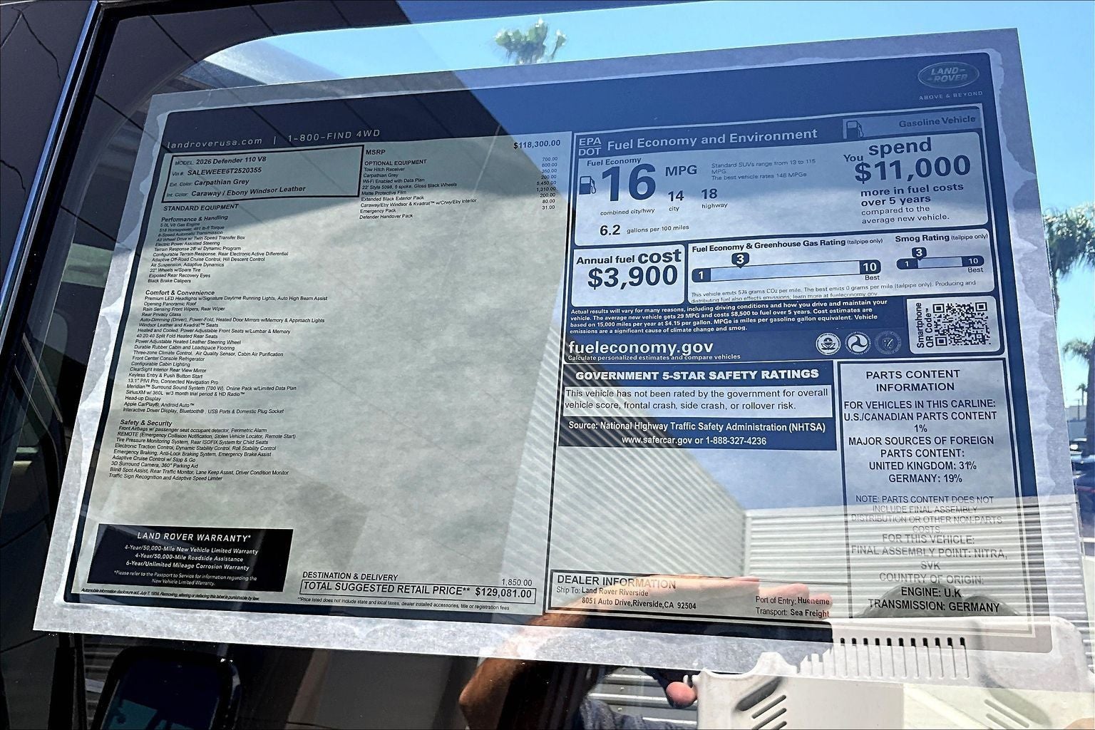 2026 Land Rover Defender 110 V8