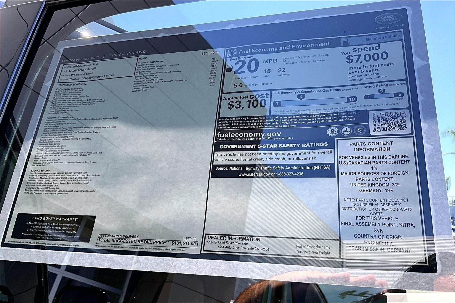 2026 Land Rover Defender 110 X