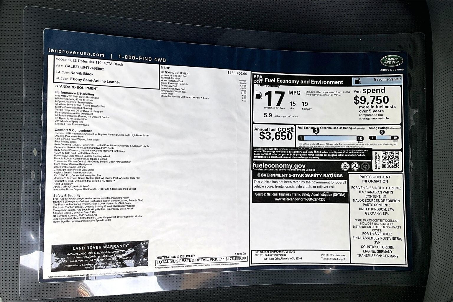 2026 Land Rover Defender 110 OCTA Black Edition