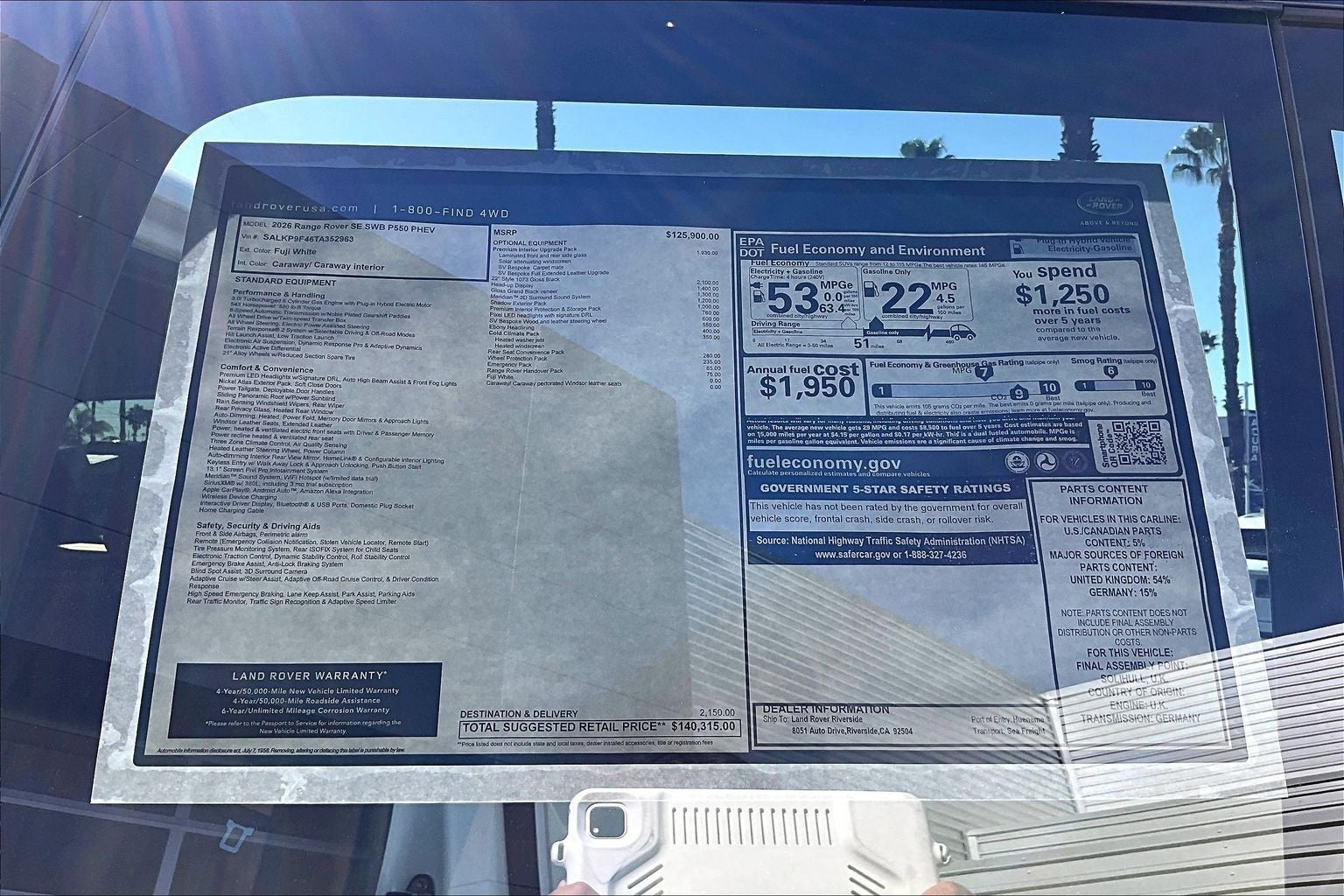 2026 Land Rover Range Rover Plug-In Hybrid SE