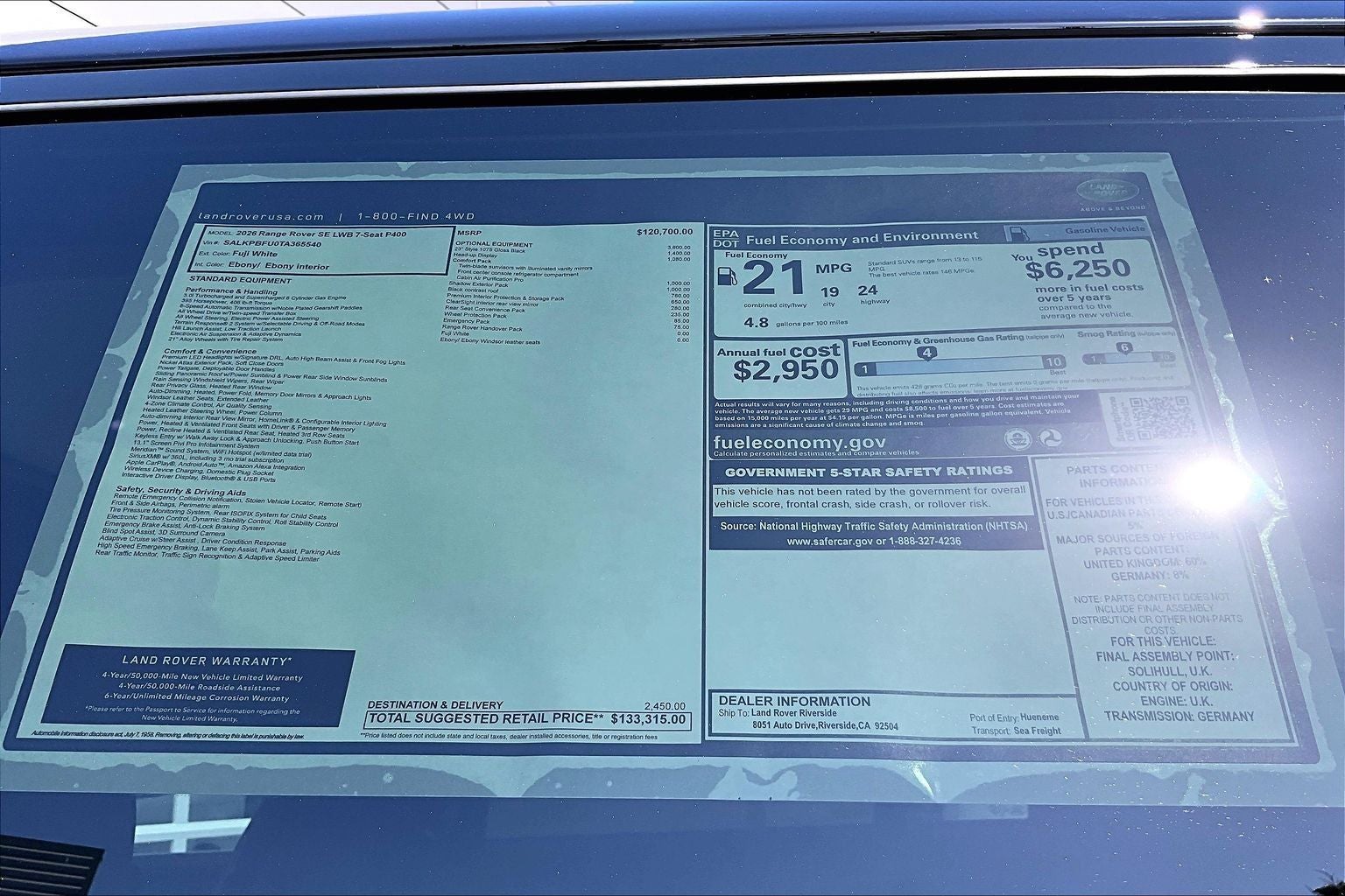 2026 Land Rover Range Rover SE LWB