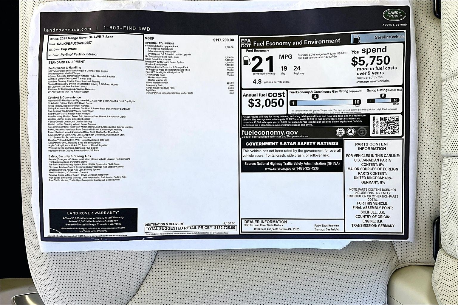 2025 Land Rover Range Rover SE LWB
