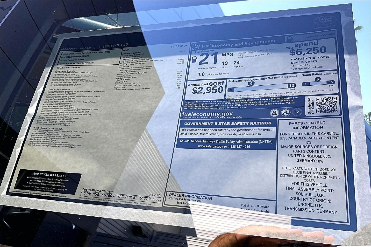 2026 Land Rover Range Rover SE LWB