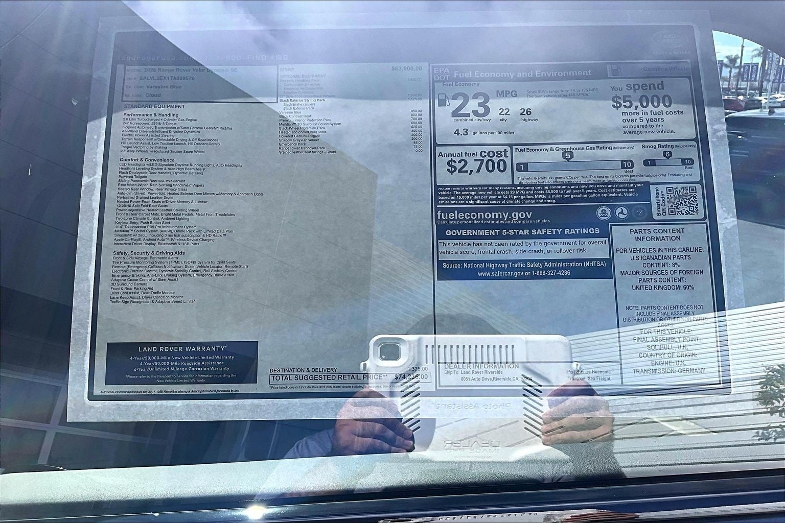 2026 Land Rover Range Rover Velar Dynamic SE