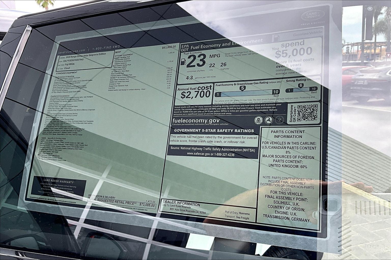 2026 Land Rover Range Rover Velar P250 Base